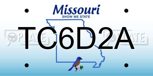 TC6D2A Missouri License Plate
