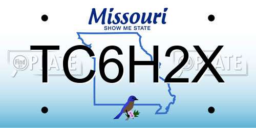 TC6H2X Missouri License Plate