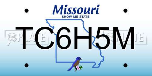TC6H5M Missouri License Plate
