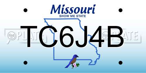 TC6J4B Missouri License Plate