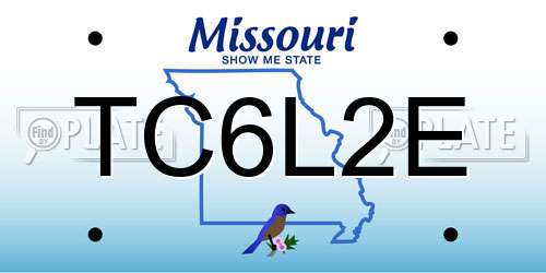 TC6L2E Missouri License Plate