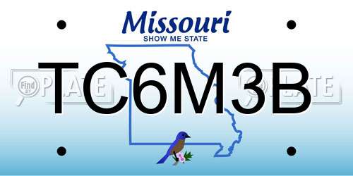 TC6M3B Missouri License Plate