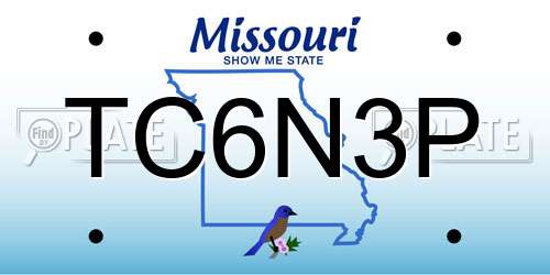 TC6N3P Missouri License Plate