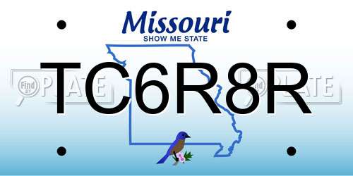 TC6R8R Missouri License Plate