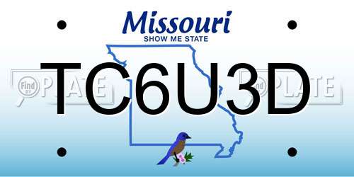 TC6U3D Missouri License Plate