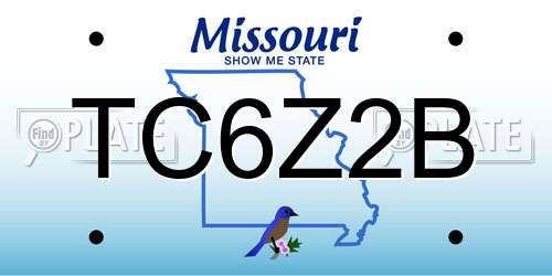 TC6Z2B Missouri License Plate