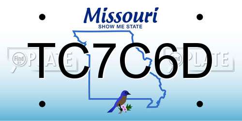 TC7C6D Missouri License Plate