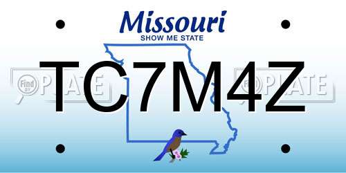 TC7M4Z Missouri License Plate