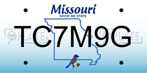TC7M9G Missouri License Plate