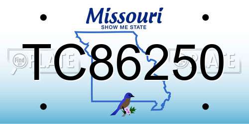 TC86250 Missouri License Plate