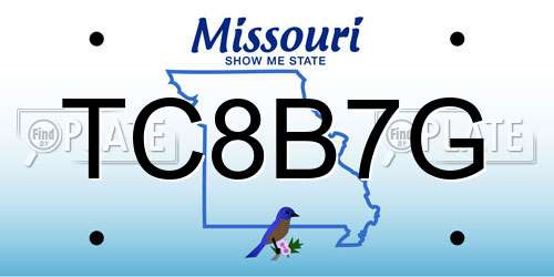 TC8B7G Missouri License Plate