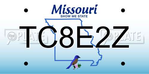 TC8E2Z Missouri License Plate