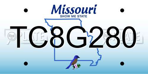TC8G280 Missouri License Plate