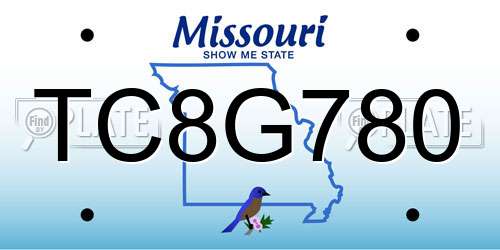 TC8G780 Missouri License Plate