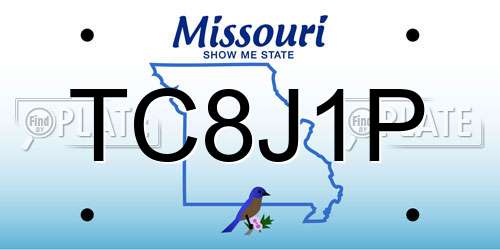 TC8J1P Missouri License Plate