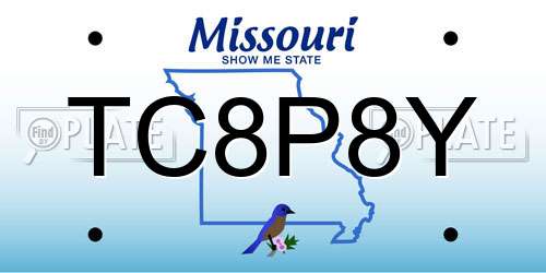 TC8P8Y Missouri License Plate
