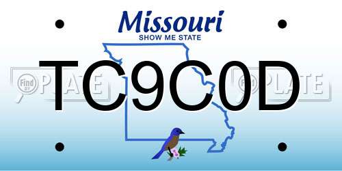 TC9C0D Missouri License Plate