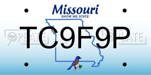 TC9F9P Missouri License Plate