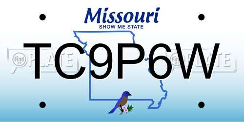 TC9P6W Missouri License Plate