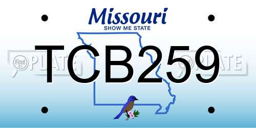 TCB259 Missouri License Plate
