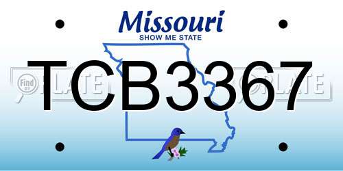TCB3367 Missouri License Plate