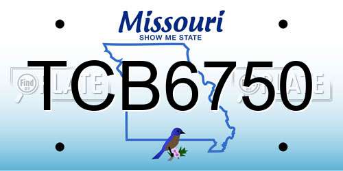 TCB6750 Missouri License Plate