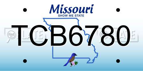 TCB6780 Missouri License Plate