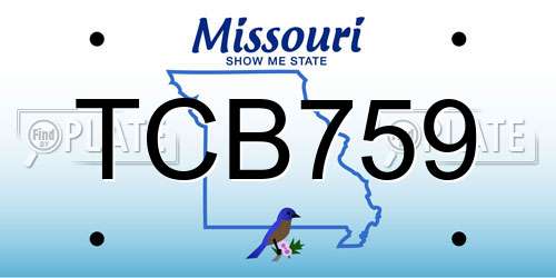 TCB759 Missouri License Plate
