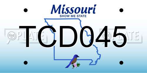 TCD045 Missouri License Plate