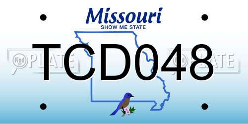 TCD048 Missouri License Plate