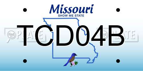 TCD04B Missouri License Plate