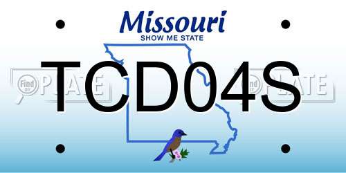 TCD04S Missouri License Plate
