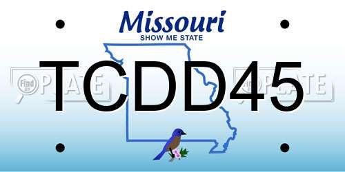 TCDD45 Missouri License Plate