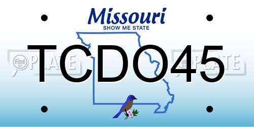 TCDO45 Missouri License Plate