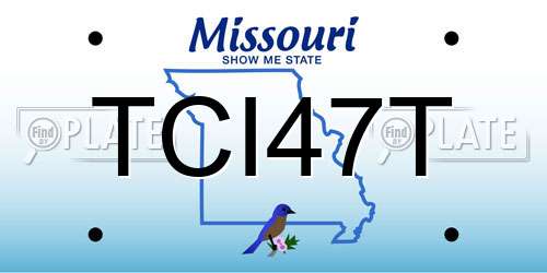 TCI47T Missouri License Plate