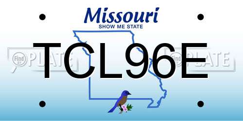 TCL96E Missouri License Plate