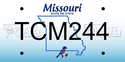 TCM244 Missouri License Plate