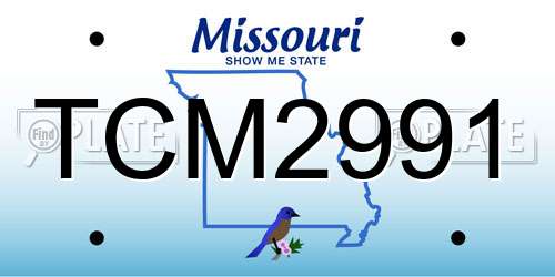 TCM2991 Missouri License Plate