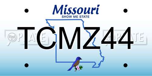 TCMZ44 Missouri License Plate