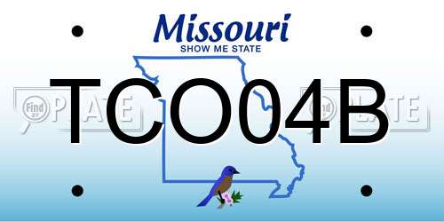 TCO04B Missouri License Plate