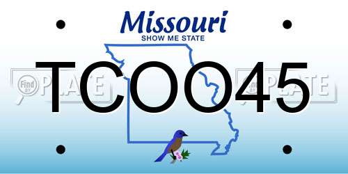 TCOO45 Missouri License Plate