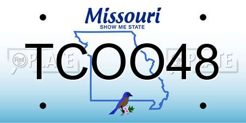 TCOO48 Missouri License Plate