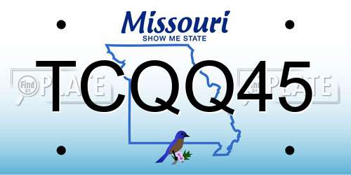 TCQQ45 Missouri License Plate