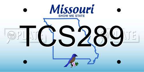 TCS289 Missouri License Plate