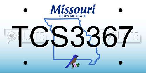 TCS3367 Missouri License Plate