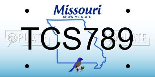 TCS789 Missouri License Plate