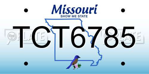 TCT6785 Missouri License Plate