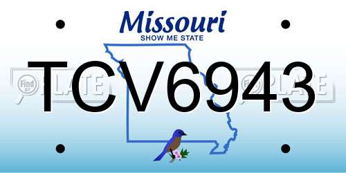TCV6943 Missouri License Plate