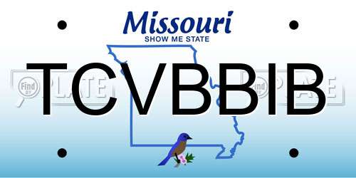 TCVBBIB Missouri License Plate