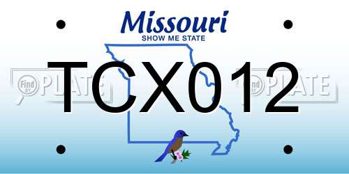 TCX012 Missouri License Plate